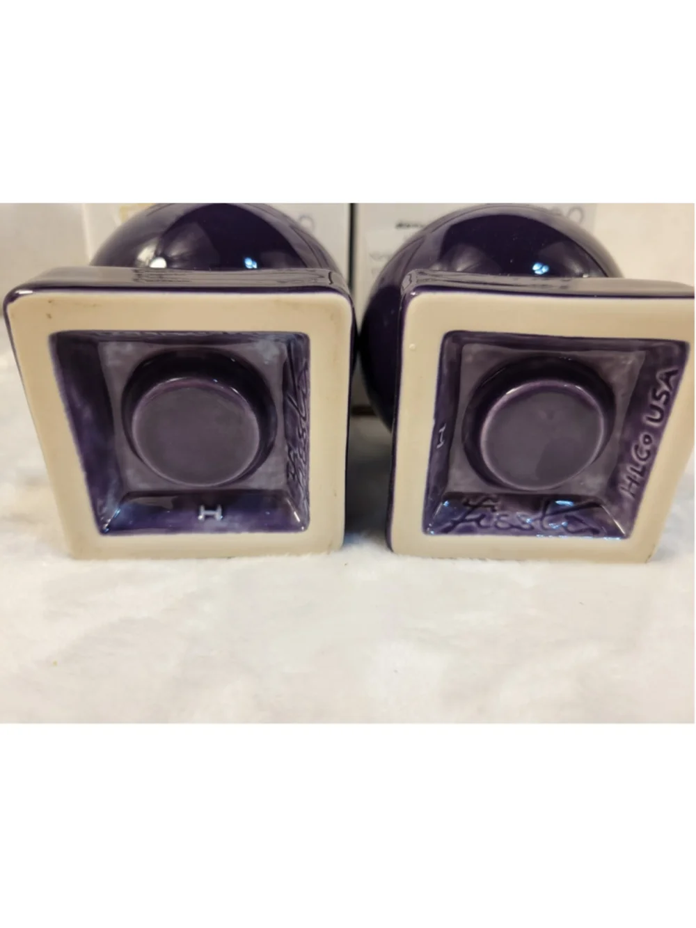 Fiesta Plum Bulb Ball Candle Holders Set Homer Laughlin HLC Retired Fiestaware